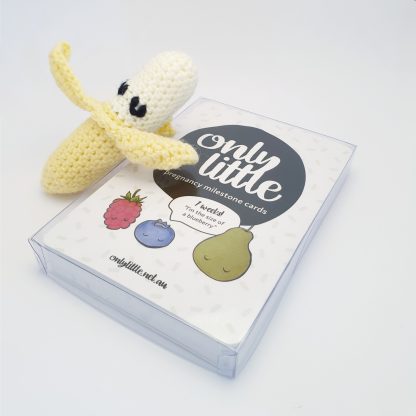Pregnancy Milestone Cards With Crochet Friend Banana - Only Little