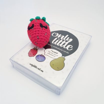 Pregnancy Milestone Cards With Crochet Strawberry - Only Little