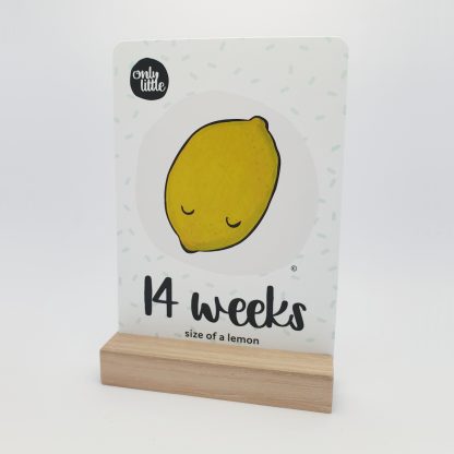 Pregnancy Milestone Cards With Oak Wood Block Holder - Only Little